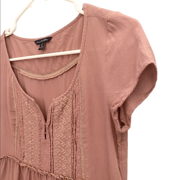 🛑SOLD ON MERCARI🛑 American Eagle Outfitters Top Short Sleeves Boho Size XS EUC - Picture 3 of 8